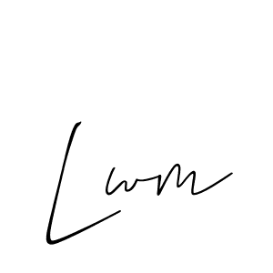 Design your own signature with our free online signature maker. With this signature software, you can create a handwritten (Allison_Script) signature for name Lwm. Lwm signature style 2 images and pictures png