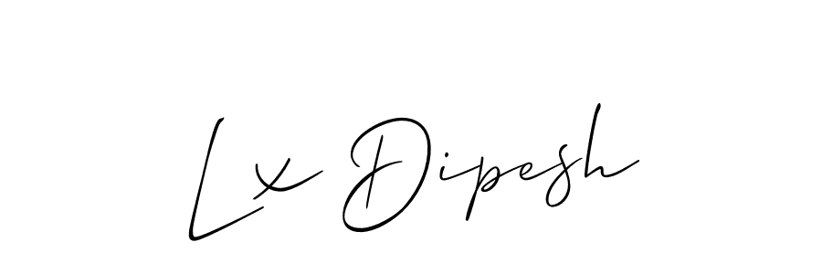 How to make Lx Dipesh name signature. Use Allison_Script style for creating short signs online. This is the latest handwritten sign. Lx Dipesh signature style 2 images and pictures png