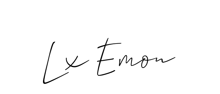 How to make Lx Emon name signature. Use Allison_Script style for creating short signs online. This is the latest handwritten sign. Lx Emon signature style 2 images and pictures png