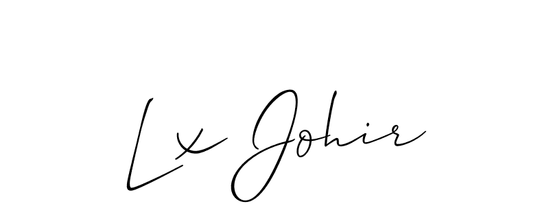 How to make Lx Johir name signature. Use Allison_Script style for creating short signs online. This is the latest handwritten sign. Lx Johir signature style 2 images and pictures png