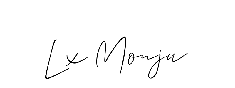 Allison_Script is a professional signature style that is perfect for those who want to add a touch of class to their signature. It is also a great choice for those who want to make their signature more unique. Get Lx Monju name to fancy signature for free. Lx Monju signature style 2 images and pictures png