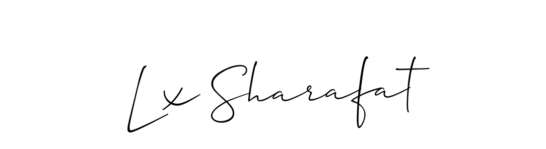 Also You can easily find your signature by using the search form. We will create Lx Sharafat name handwritten signature images for you free of cost using Allison_Script sign style. Lx Sharafat signature style 2 images and pictures png