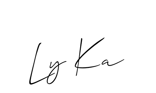 You should practise on your own different ways (Allison_Script) to write your name (Ly Ka) in signature. don't let someone else do it for you. Ly Ka signature style 2 images and pictures png