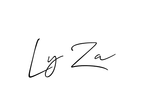 The best way (Allison_Script) to make a short signature is to pick only two or three words in your name. The name Ly Za include a total of six letters. For converting this name. Ly Za signature style 2 images and pictures png