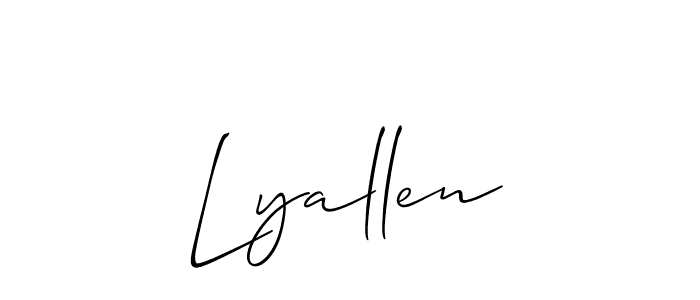 It looks lik you need a new signature style for name Lyallen. Design unique handwritten (Allison_Script) signature with our free signature maker in just a few clicks. Lyallen signature style 2 images and pictures png