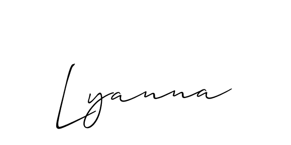 How to make Lyanna signature? Allison_Script is a professional autograph style. Create handwritten signature for Lyanna name. Lyanna signature style 2 images and pictures png