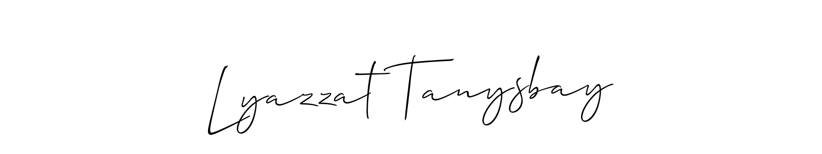It looks lik you need a new signature style for name Lyazzat Tanysbay. Design unique handwritten (Allison_Script) signature with our free signature maker in just a few clicks. Lyazzat Tanysbay signature style 2 images and pictures png