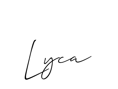 The best way (Allison_Script) to make a short signature is to pick only two or three words in your name. The name Lyca include a total of six letters. For converting this name. Lyca signature style 2 images and pictures png