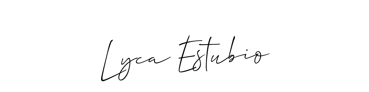 Also You can easily find your signature by using the search form. We will create Lyca Estubio name handwritten signature images for you free of cost using Allison_Script sign style. Lyca Estubio signature style 2 images and pictures png
