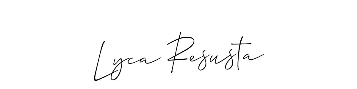 Create a beautiful signature design for name Lyca Resusta. With this signature (Allison_Script) fonts, you can make a handwritten signature for free. Lyca Resusta signature style 2 images and pictures png