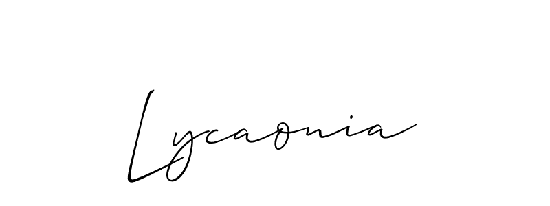 Also we have Lycaonia name is the best signature style. Create professional handwritten signature collection using Allison_Script autograph style. Lycaonia signature style 2 images and pictures png