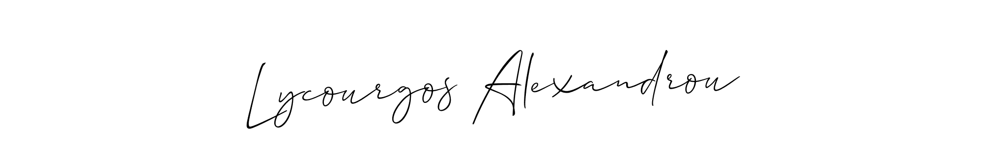 You can use this online signature creator to create a handwritten signature for the name Lycourgos Alexandrou. This is the best online autograph maker. Lycourgos Alexandrou signature style 2 images and pictures png