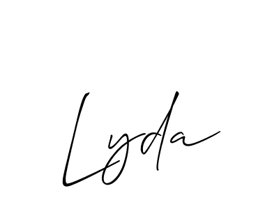 if you are searching for the best signature style for your name Lyda. so please give up your signature search. here we have designed multiple signature styles  using Allison_Script. Lyda signature style 2 images and pictures png