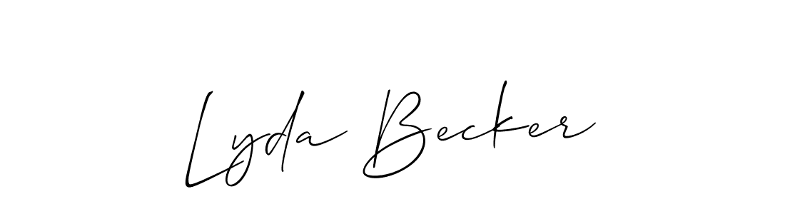 You should practise on your own different ways (Allison_Script) to write your name (Lyda Becker) in signature. don't let someone else do it for you. Lyda Becker signature style 2 images and pictures png