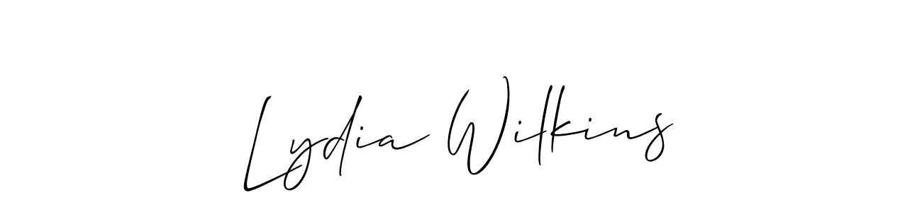 How to make Lydia Wilkins signature? Allison_Script is a professional autograph style. Create handwritten signature for Lydia Wilkins name. Lydia Wilkins signature style 2 images and pictures png