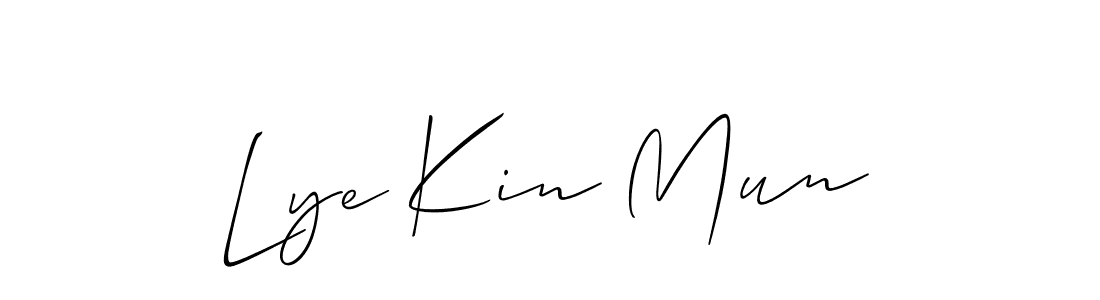 How to make Lye Kin Mun signature? Allison_Script is a professional autograph style. Create handwritten signature for Lye Kin Mun name. Lye Kin Mun signature style 2 images and pictures png