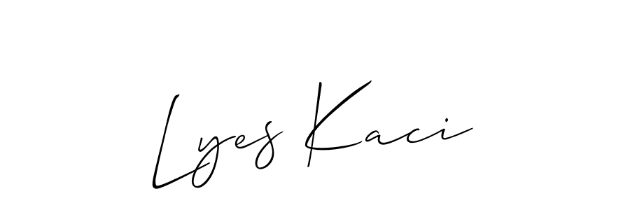 Once you've used our free online signature maker to create your best signature Allison_Script style, it's time to enjoy all of the benefits that Lyes Kaci name signing documents. Lyes Kaci signature style 2 images and pictures png