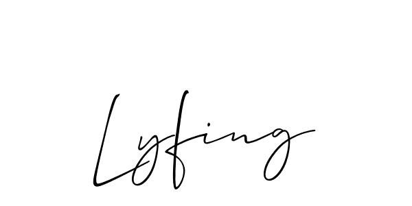 Allison_Script is a professional signature style that is perfect for those who want to add a touch of class to their signature. It is also a great choice for those who want to make their signature more unique. Get Lyfing name to fancy signature for free. Lyfing signature style 2 images and pictures png