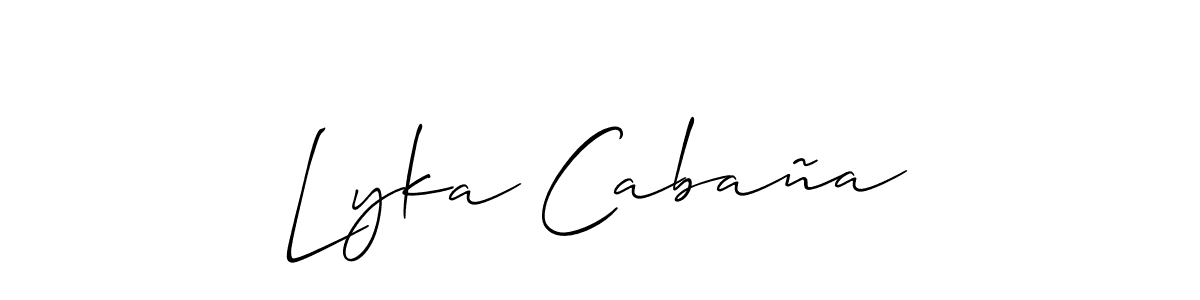 Make a beautiful signature design for name Lyka Cabaña. With this signature (Allison_Script) style, you can create a handwritten signature for free. Lyka Cabaña signature style 2 images and pictures png