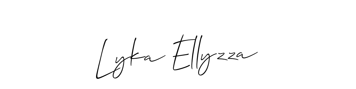 This is the best signature style for the Lyka Ellyzza name. Also you like these signature font (Allison_Script). Mix name signature. Lyka Ellyzza signature style 2 images and pictures png