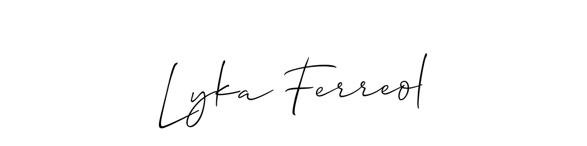 See photos of Lyka Ferreol official signature by Spectra . Check more albums & portfolios. Read reviews & check more about Allison_Script font. Lyka Ferreol signature style 2 images and pictures png