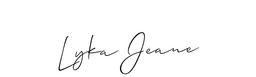 Design your own signature with our free online signature maker. With this signature software, you can create a handwritten (Allison_Script) signature for name Lyka Jeane. Lyka Jeane signature style 2 images and pictures png