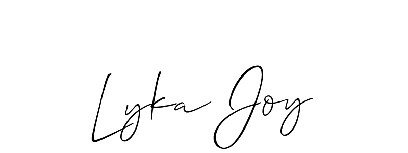 Create a beautiful signature design for name Lyka Joy. With this signature (Allison_Script) fonts, you can make a handwritten signature for free. Lyka Joy signature style 2 images and pictures png