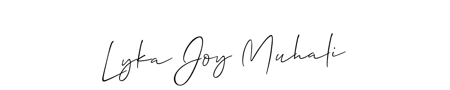 Similarly Allison_Script is the best handwritten signature design. Signature creator online .You can use it as an online autograph creator for name Lyka Joy Muhali. Lyka Joy Muhali signature style 2 images and pictures png