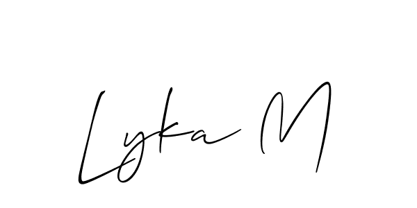 You can use this online signature creator to create a handwritten signature for the name Lyka M. This is the best online autograph maker. Lyka M signature style 2 images and pictures png