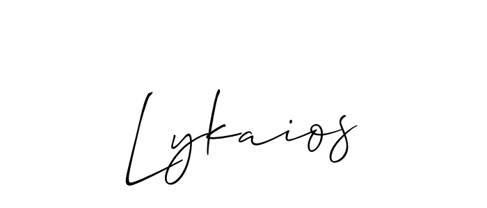 How to make Lykaios signature? Allison_Script is a professional autograph style. Create handwritten signature for Lykaios name. Lykaios signature style 2 images and pictures png