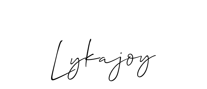 Also You can easily find your signature by using the search form. We will create Lykajoy name handwritten signature images for you free of cost using Allison_Script sign style. Lykajoy signature style 2 images and pictures png