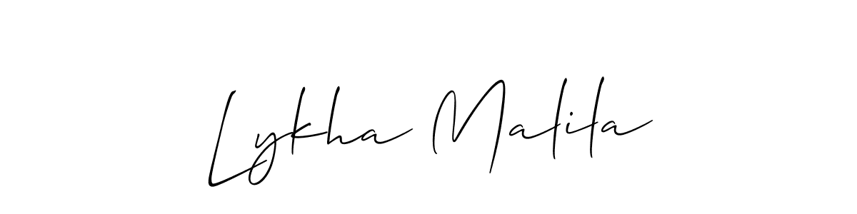 Also You can easily find your signature by using the search form. We will create Lykha Malila name handwritten signature images for you free of cost using Allison_Script sign style. Lykha Malila signature style 2 images and pictures png