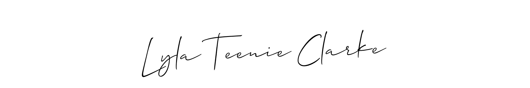 Check out images of Autograph of Lyla Teenie Clarke name. Actor Lyla Teenie Clarke Signature Style. Allison_Script is a professional sign style online. Lyla Teenie Clarke signature style 2 images and pictures png