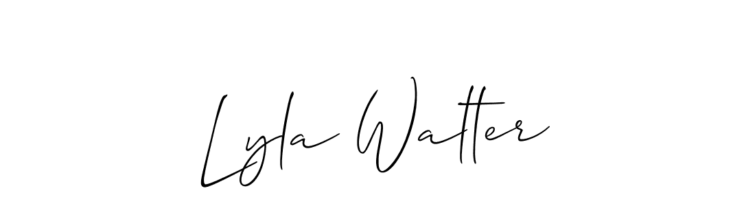 Make a short Lyla Walter signature style. Manage your documents anywhere anytime using Allison_Script. Create and add eSignatures, submit forms, share and send files easily. Lyla Walter signature style 2 images and pictures png