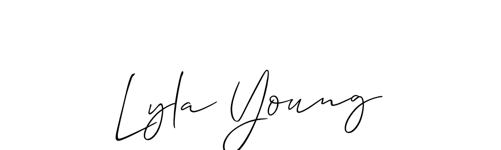 if you are searching for the best signature style for your name Lyla Young. so please give up your signature search. here we have designed multiple signature styles  using Allison_Script. Lyla Young signature style 2 images and pictures png