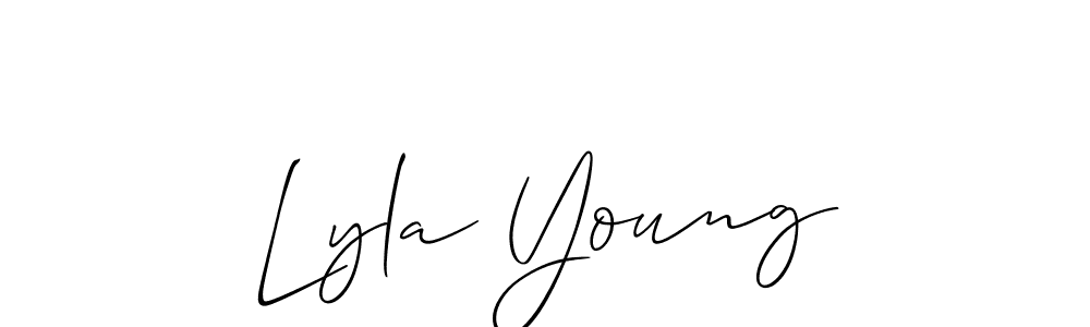 if you are searching for the best signature style for your name Lyla Young. so please give up your signature search. here we have designed multiple signature styles  using Allison_Script. Lyla Young signature style 2 images and pictures png