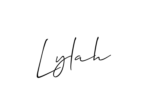 Design your own signature with our free online signature maker. With this signature software, you can create a handwritten (Allison_Script) signature for name Lylah. Lylah signature style 2 images and pictures png