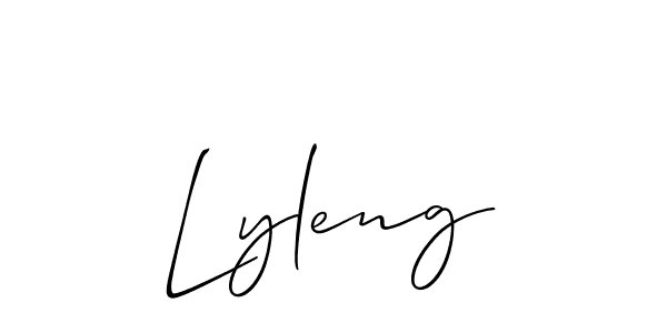The best way (Allison_Script) to make a short signature is to pick only two or three words in your name. The name Lyleng include a total of six letters. For converting this name. Lyleng signature style 2 images and pictures png