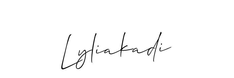 Use a signature maker to create a handwritten signature online. With this signature software, you can design (Allison_Script) your own signature for name Lyliakadi. Lyliakadi signature style 2 images and pictures png