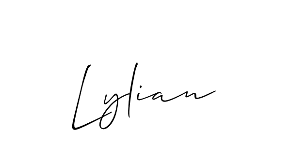 Use a signature maker to create a handwritten signature online. With this signature software, you can design (Allison_Script) your own signature for name Lylian. Lylian signature style 2 images and pictures png