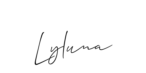 It looks lik you need a new signature style for name Lyluna. Design unique handwritten (Allison_Script) signature with our free signature maker in just a few clicks. Lyluna signature style 2 images and pictures png