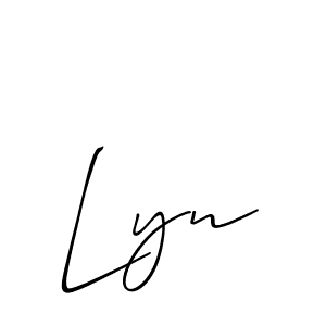 Use a signature maker to create a handwritten signature online. With this signature software, you can design (Allison_Script) your own signature for name Lyn. Lyn signature style 2 images and pictures png