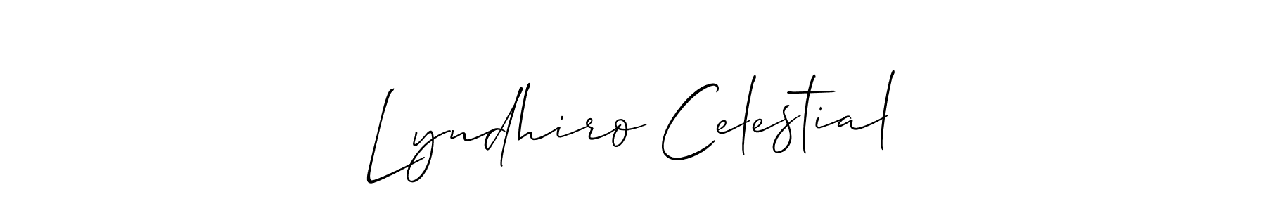 Make a beautiful signature design for name Lyndhiro Celestial. With this signature (Allison_Script) style, you can create a handwritten signature for free. Lyndhiro Celestial signature style 2 images and pictures png