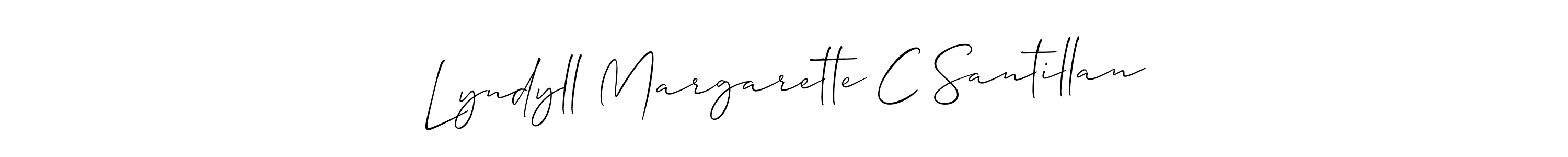 Also You can easily find your signature by using the search form. We will create Lyndyll Margarette C Santillan name handwritten signature images for you free of cost using Allison_Script sign style. Lyndyll Margarette C Santillan signature style 2 images and pictures png