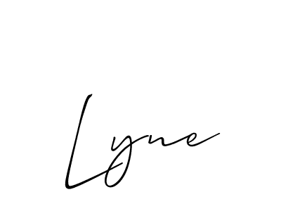 How to make Lyne signature? Allison_Script is a professional autograph style. Create handwritten signature for Lyne name. Lyne signature style 2 images and pictures png