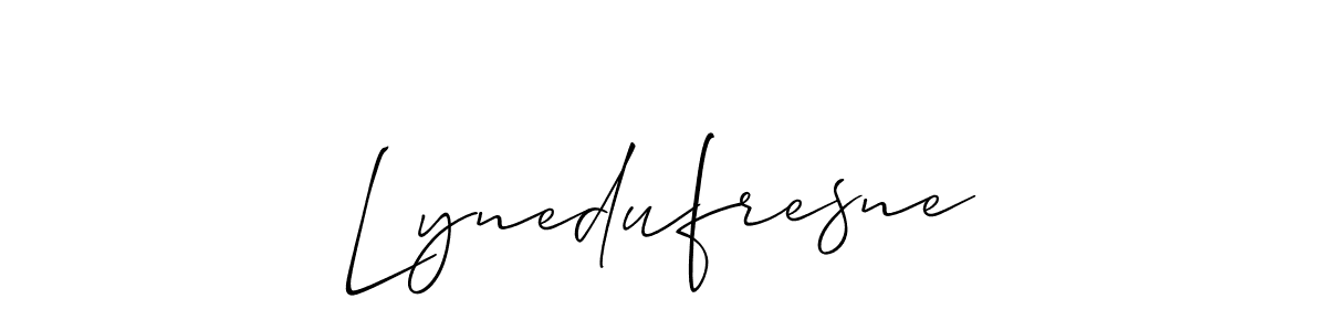 It looks lik you need a new signature style for name Lynedufresne. Design unique handwritten (Allison_Script) signature with our free signature maker in just a few clicks. Lynedufresne signature style 2 images and pictures png