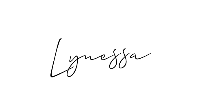 How to make Lynessa name signature. Use Allison_Script style for creating short signs online. This is the latest handwritten sign. Lynessa signature style 2 images and pictures png