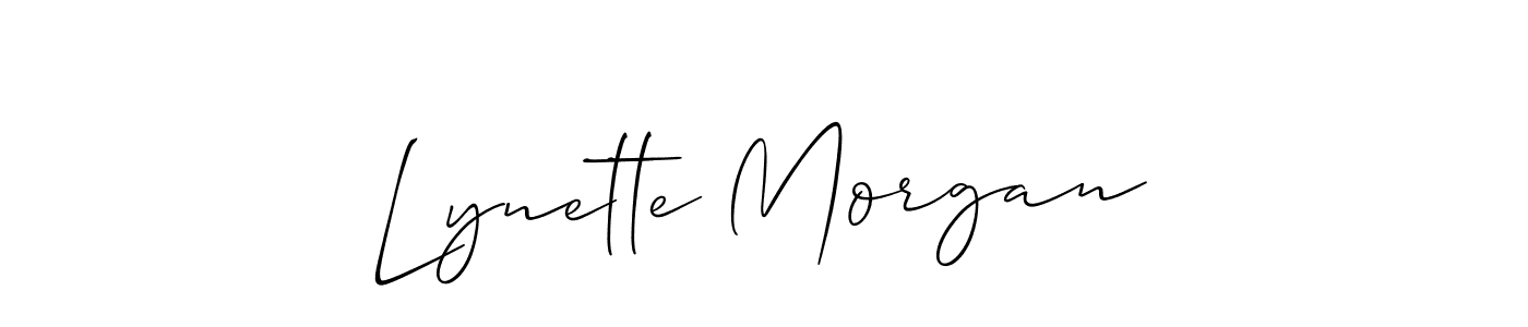 Lynette Morgan stylish signature style. Best Handwritten Sign (Allison_Script) for my name. Handwritten Signature Collection Ideas for my name Lynette Morgan. Lynette Morgan signature style 2 images and pictures png