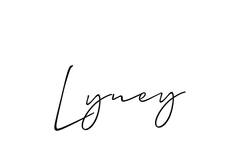 Make a beautiful signature design for name Lyney. With this signature (Allison_Script) style, you can create a handwritten signature for free. Lyney signature style 2 images and pictures png
