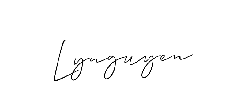 Make a beautiful signature design for name Lynguyen. With this signature (Allison_Script) style, you can create a handwritten signature for free. Lynguyen signature style 2 images and pictures png